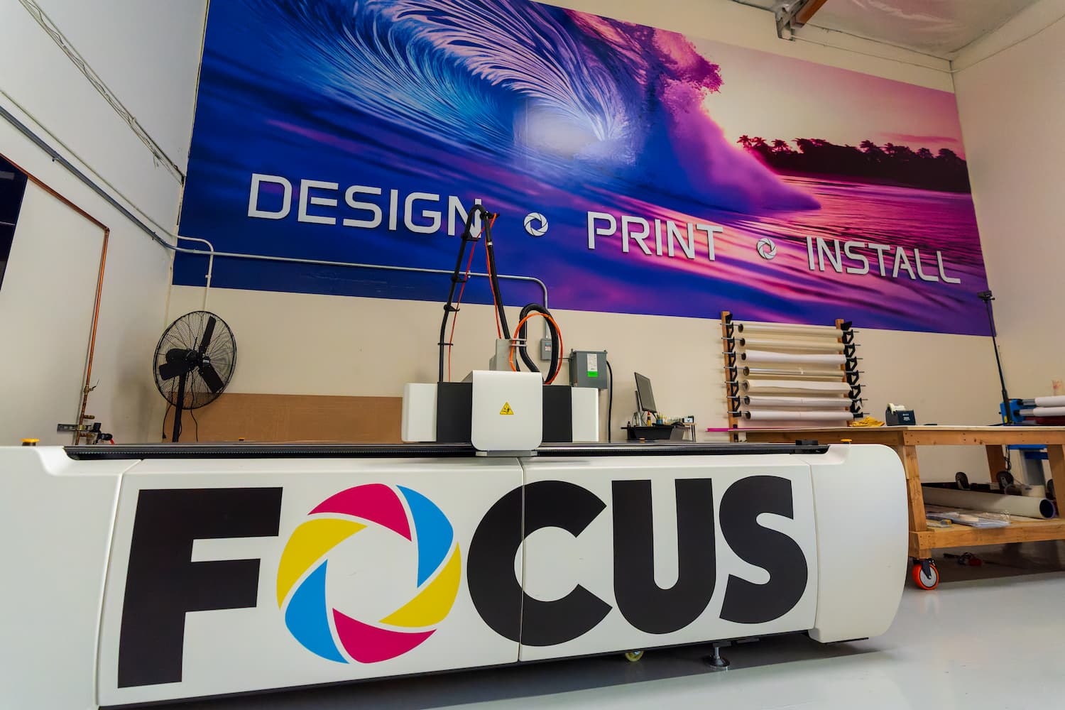 Inside view of Focus Graphics' production facility